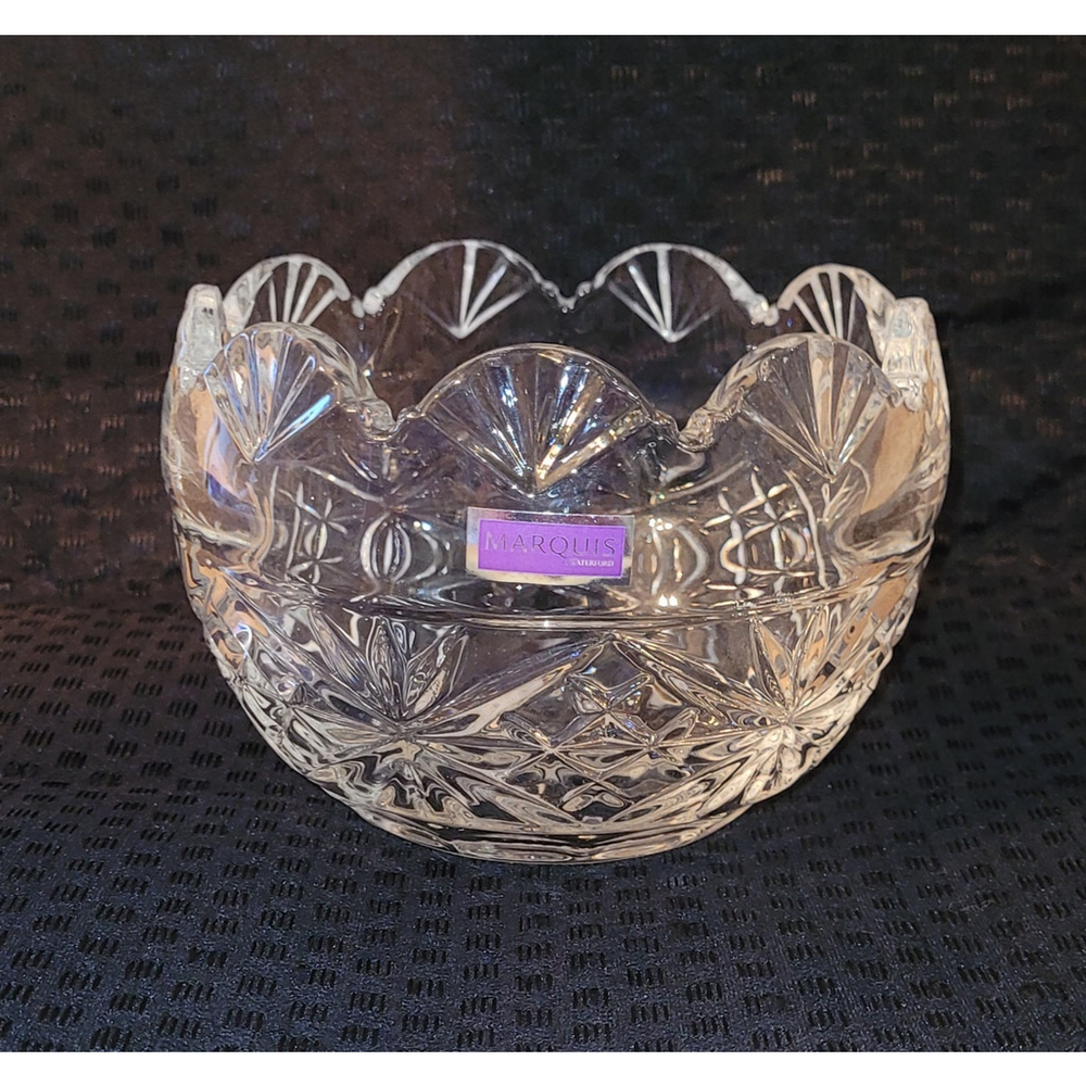 Marquis by Waterford Round‎ Lead Crystal Czech Made Regal Scallop Bowl With Tags